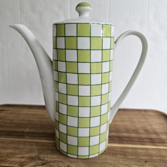 Taste Setter By Amm Green With Envy Teapot Set 3 Piece Green White Check - Picture 4 of 16